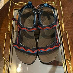 TEVA Kid's Tanza Sandal Red and Blue Size 4